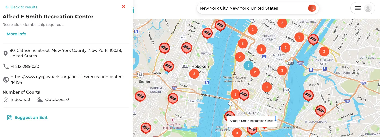Location info sidebar